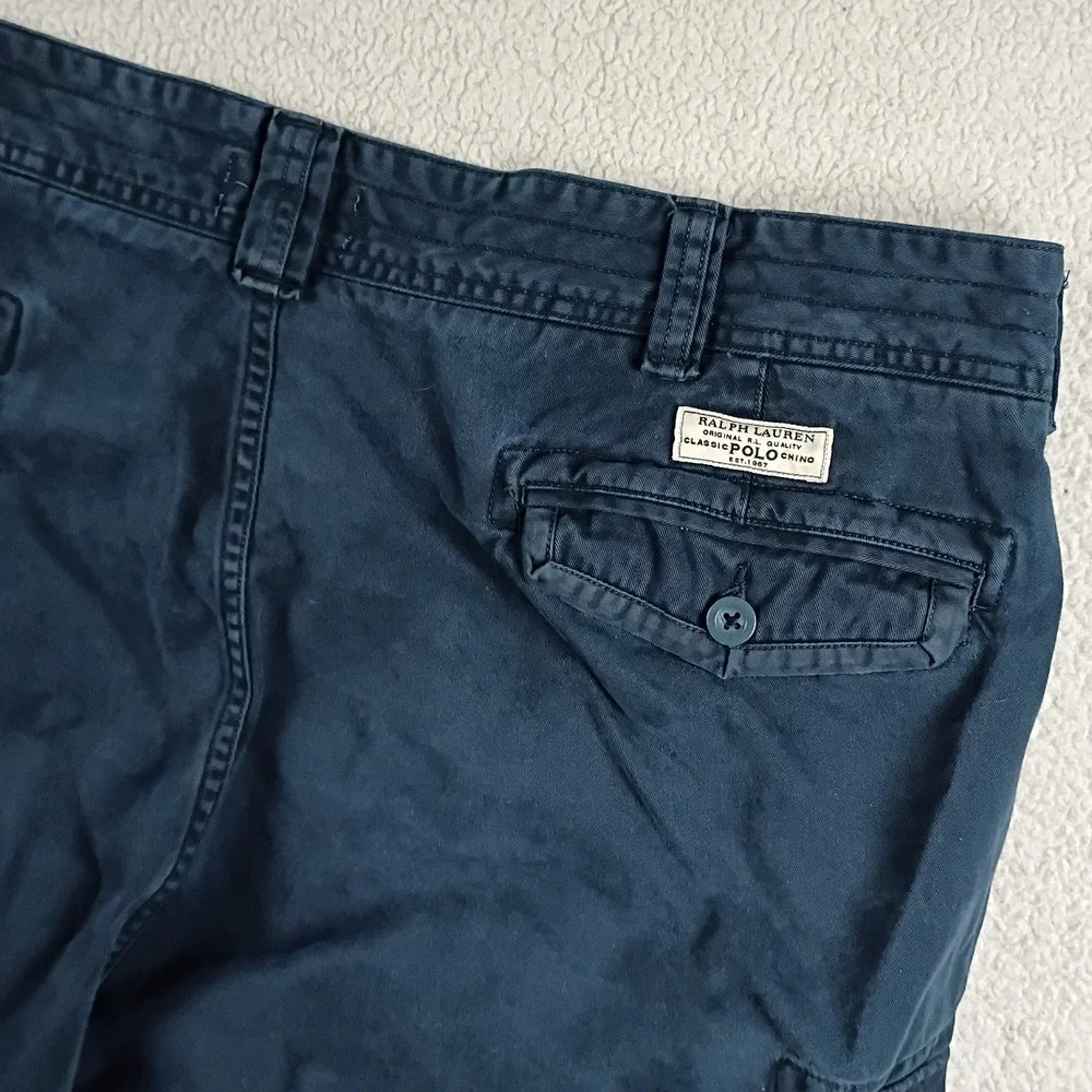 Polo Ralph Lauren Cargo Shorts Mens 48 Navy Blue Classic Chino‎ Cotton Relaxed